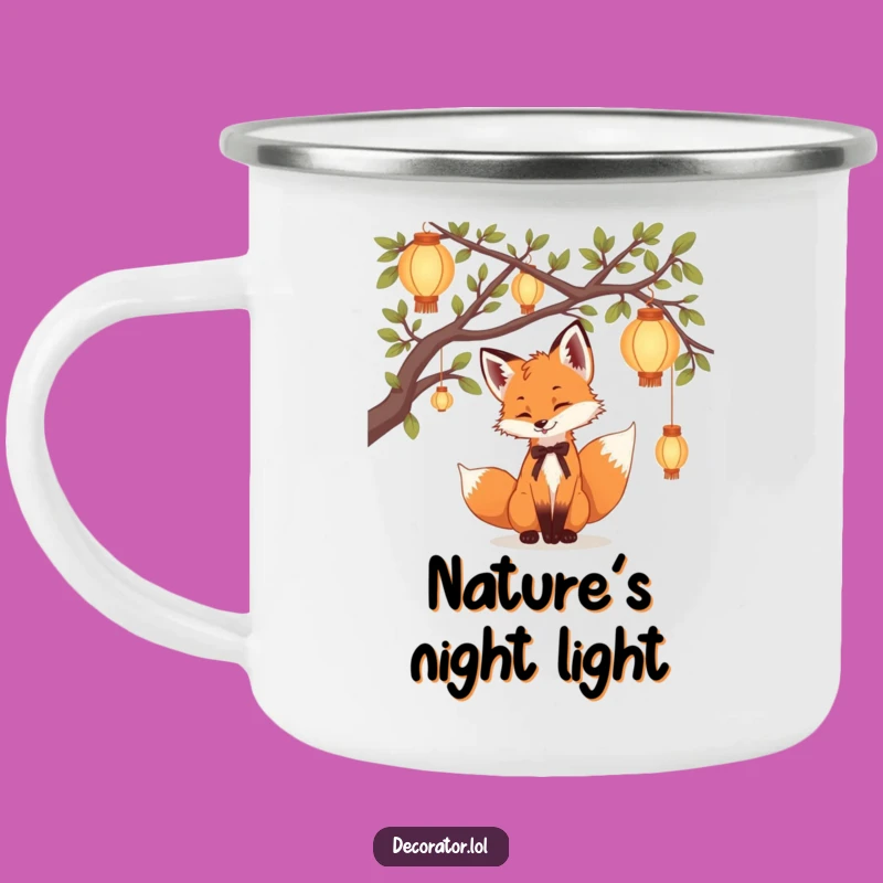 Funny Fox Lantern Campfire Mug: Magical Nights, Perfect Humorous Outdoor Gift