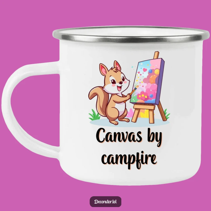 Funny Squirrel Artist Camping Mug: Creative Campfire, Perfect Funny Gift