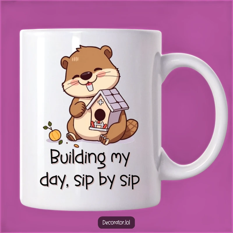 Funny Beaver Birdhouse Builder Mug: Gift for Handy Friends!