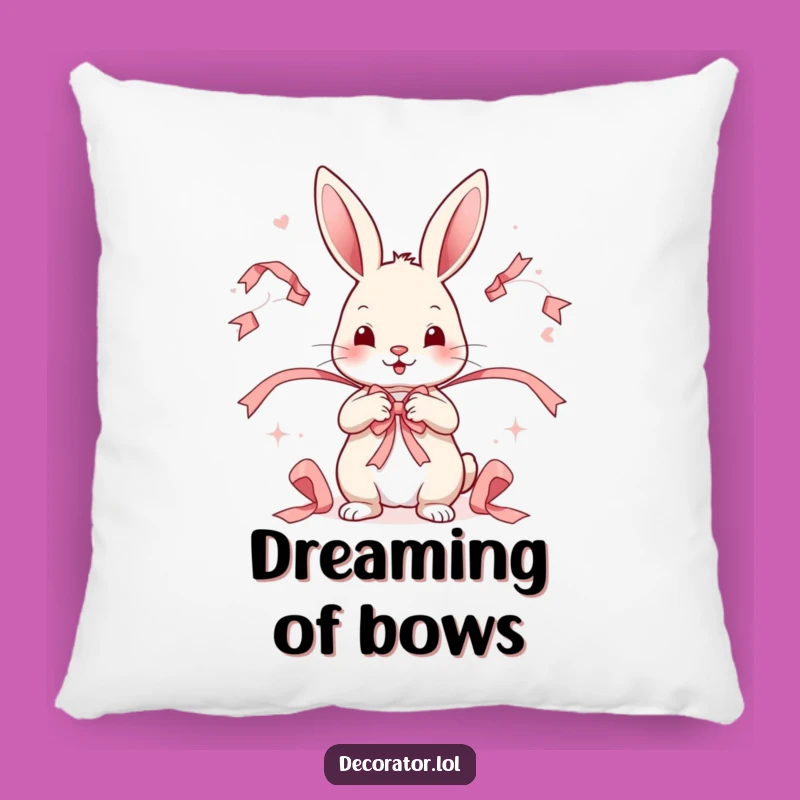 Funny Rabbit Ribbon Pillow: Cozy Whimsical Decor Gift!