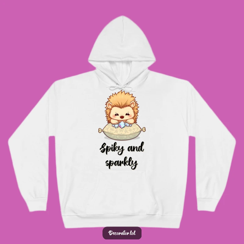 Cozy Funny Hedgehog Gem Hoodie: Sparkly Gift!