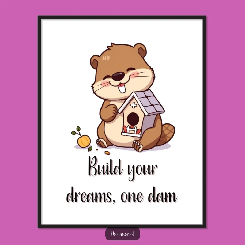 Free Printable Wall Art: Diligent Beaver Birdhouse Creator, Whimsical Decor