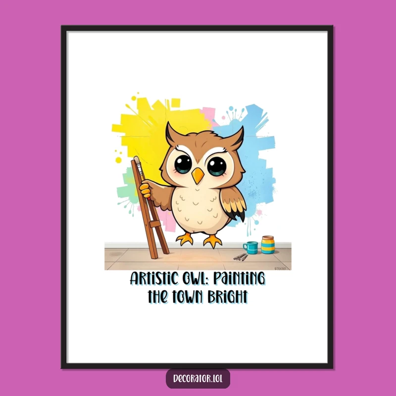 Funny Free Printable Wall Art: Owl Mural Creation Downloadable Decor Gift