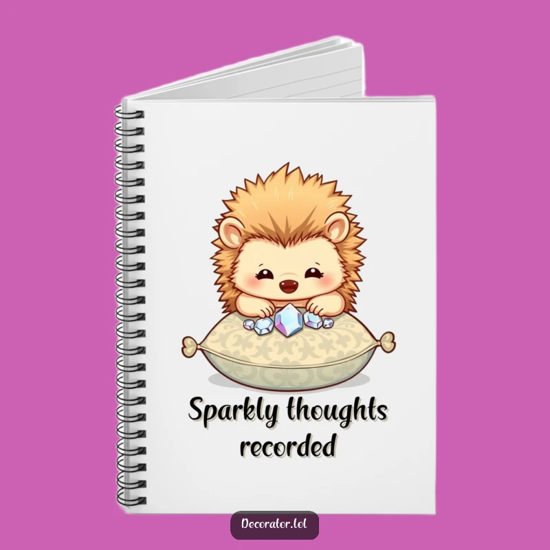 Funny Hedgehog Gem Notebook: Sparkly Journal Gift!