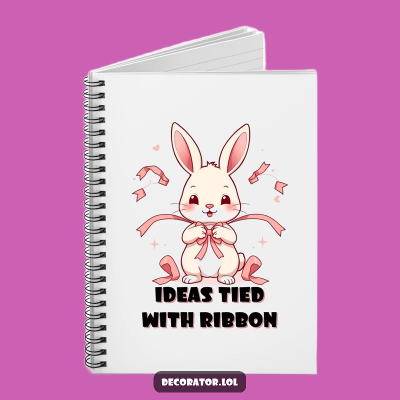 Funny Rabbit Ribbon Notebook: Whimsical Gift for Journaling!