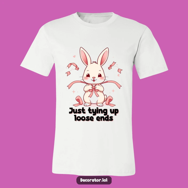 Funny Rabbit Ribbon Craft T-Shirt: Adorable Gift for Creative Souls!