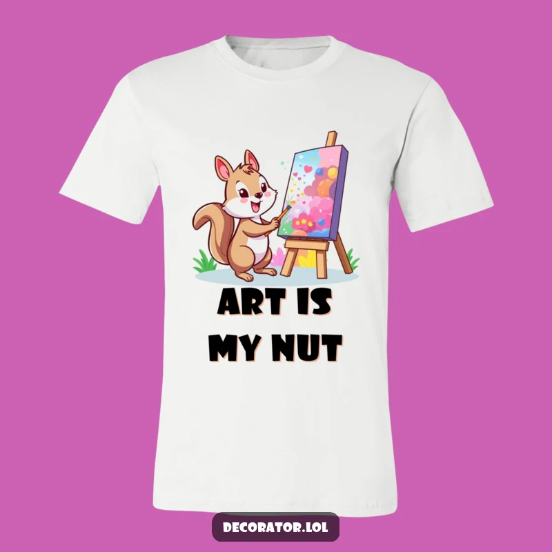 Funny Squirrel Art Studio T-Shirt: Masterpiece Maker, Great Funny Gift