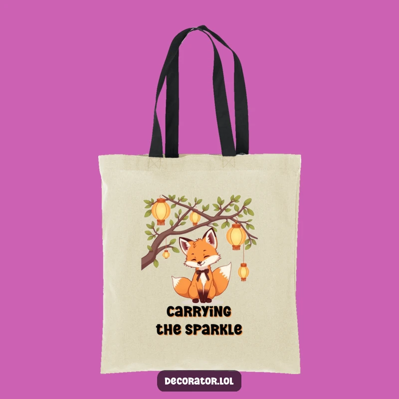 Funny Fox Lantern Tote Bag: Woodland Wonders, Chic Humorous Gift Carryall
